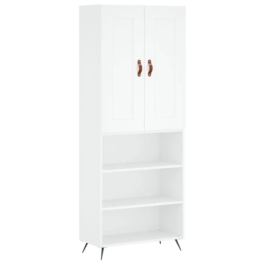 Buffet haut Blanc 69,5x34x180 cm Bois d'ingénierie - 2