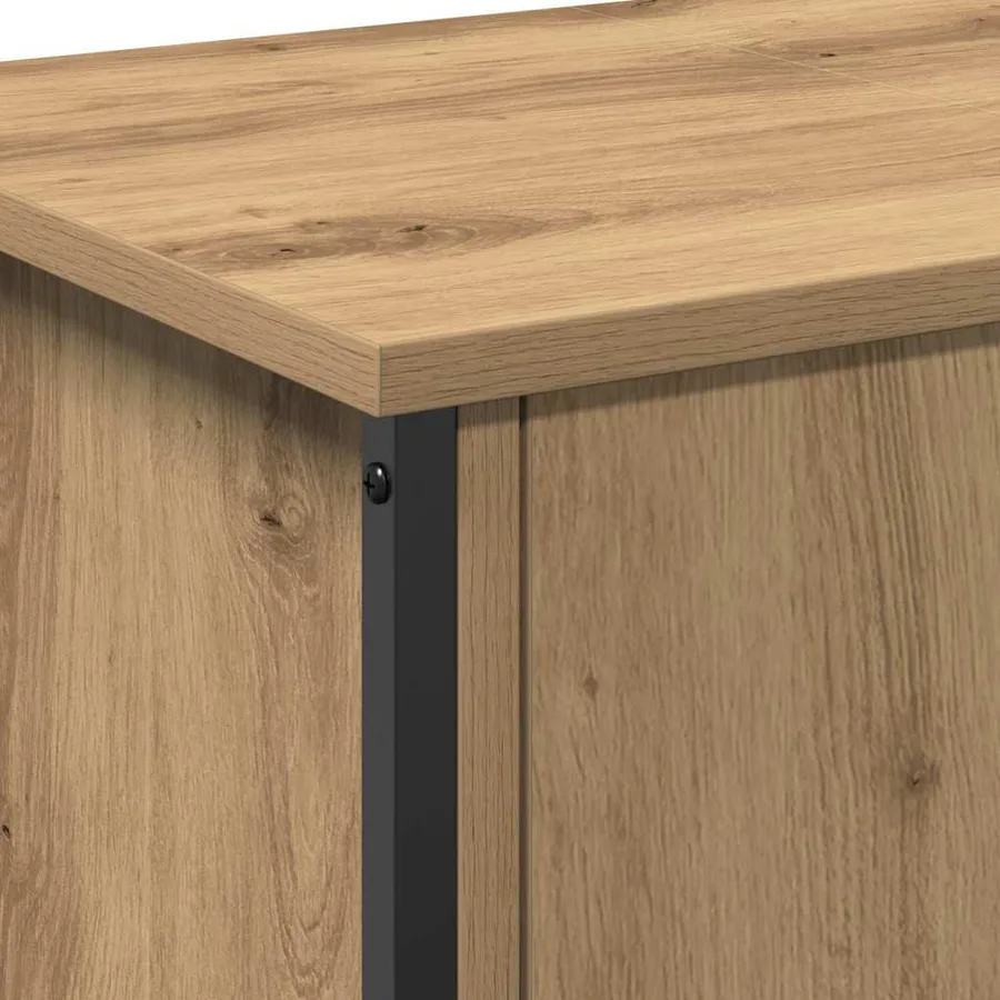 Meuble TV Chêne artisanal 100 x 35 x 45 cm Bois d'ingénierie - 9