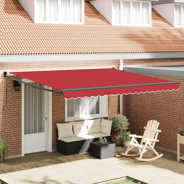 Auvent rétractable Rouge 400 × 300 cm