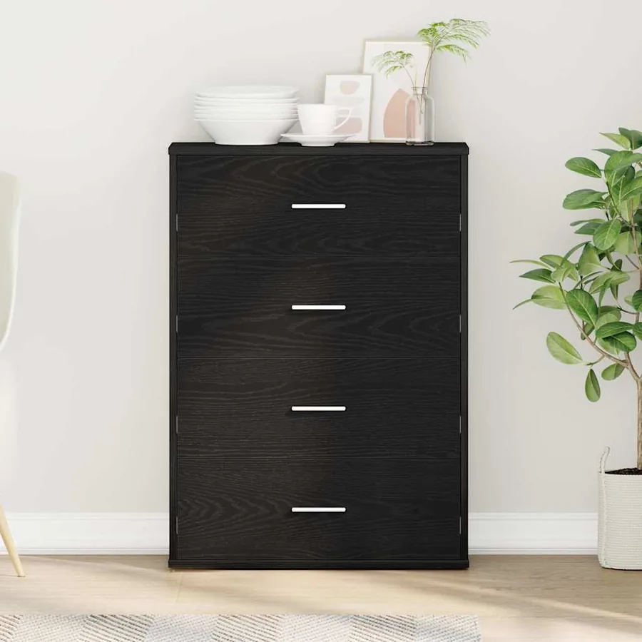Buffet avec tiroir Chêne noir 60 x 31 x 84 cm Bois d'ingénierie
