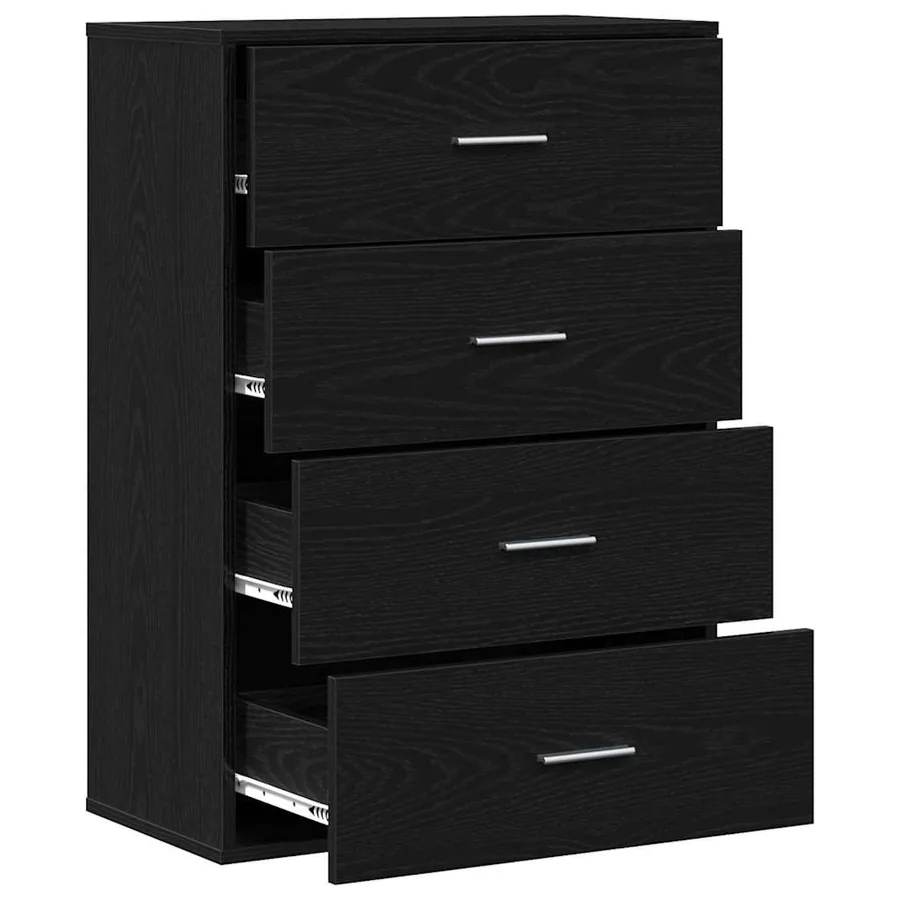 Buffet avec tiroir Chêne noir 60 x 31 x 84 cm Bois d'ingénierie - 5
