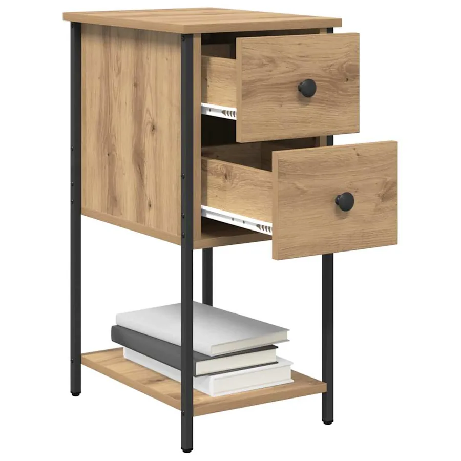 Cabinet de chevet 2 pc chêne artisanal 32 x 42 x 70 cm - 3