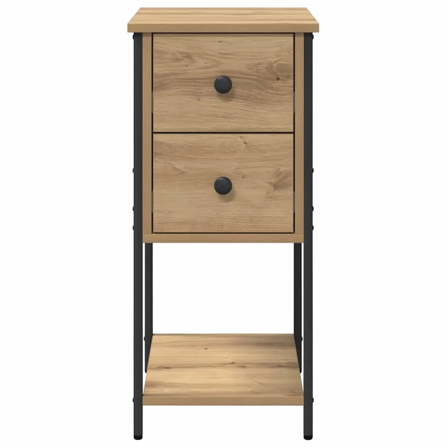Cabinet de chevet 2 pc chêne artisanal 32 x 42 x 70 cm - 7