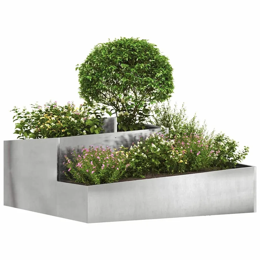 Cache-pot de jardin Argent 100 x 100 x 50 cm Acier inoxydable - 3
