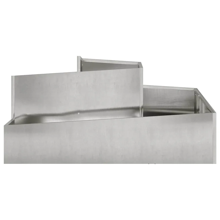 Cache-pot de jardin Argent 100 x 100 x 50 cm Acier inoxydable - 5