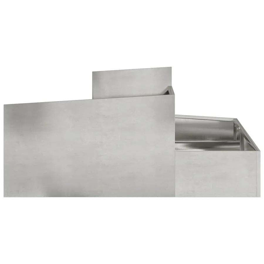 Cache-pot de jardin Argent 100 x 100 x 50 cm Acier inoxydable - 6