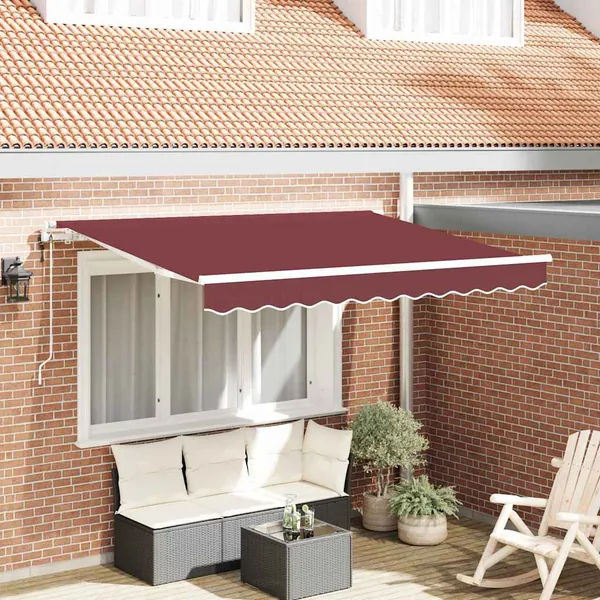 Auvent Rétractable Bordeaux 300 x 200 cm tissu