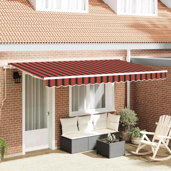 Auvent Rétractable Orange 350 x 200 cm tissu
