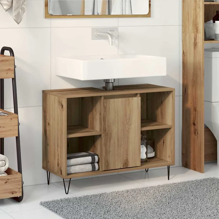 Cabinet de salle de bain Chêne artisanal 80 x 33 x 60 cm