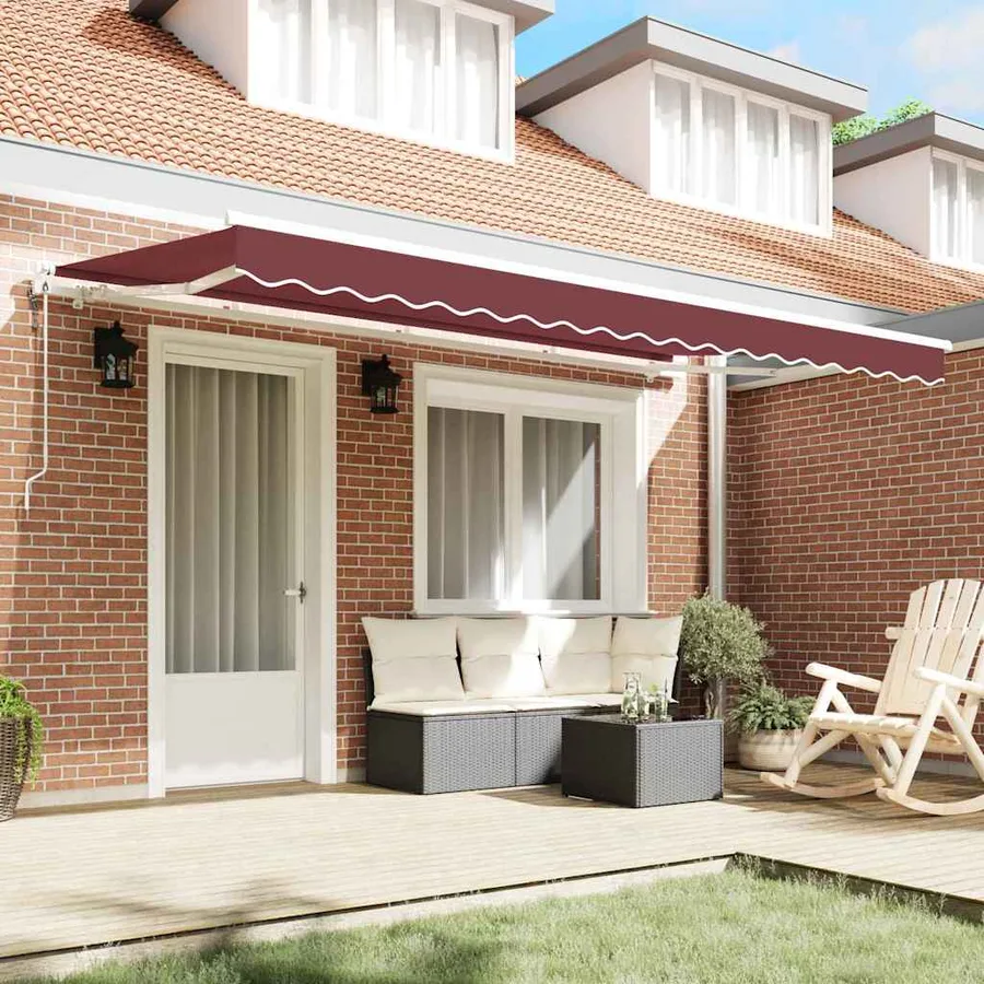 Auvent Rétractable Bordeaux 400 x 200 cm tissu - 3
