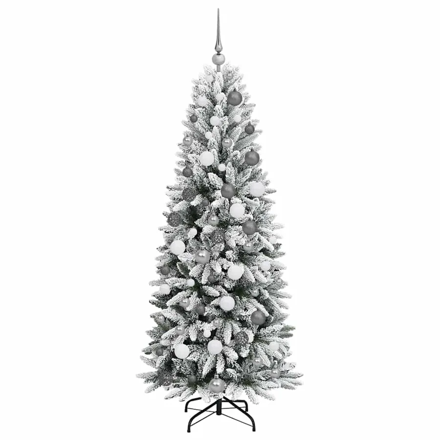 Sapin de Noël artificiel avec 300 LED avec support Blanc 180 cm - 4