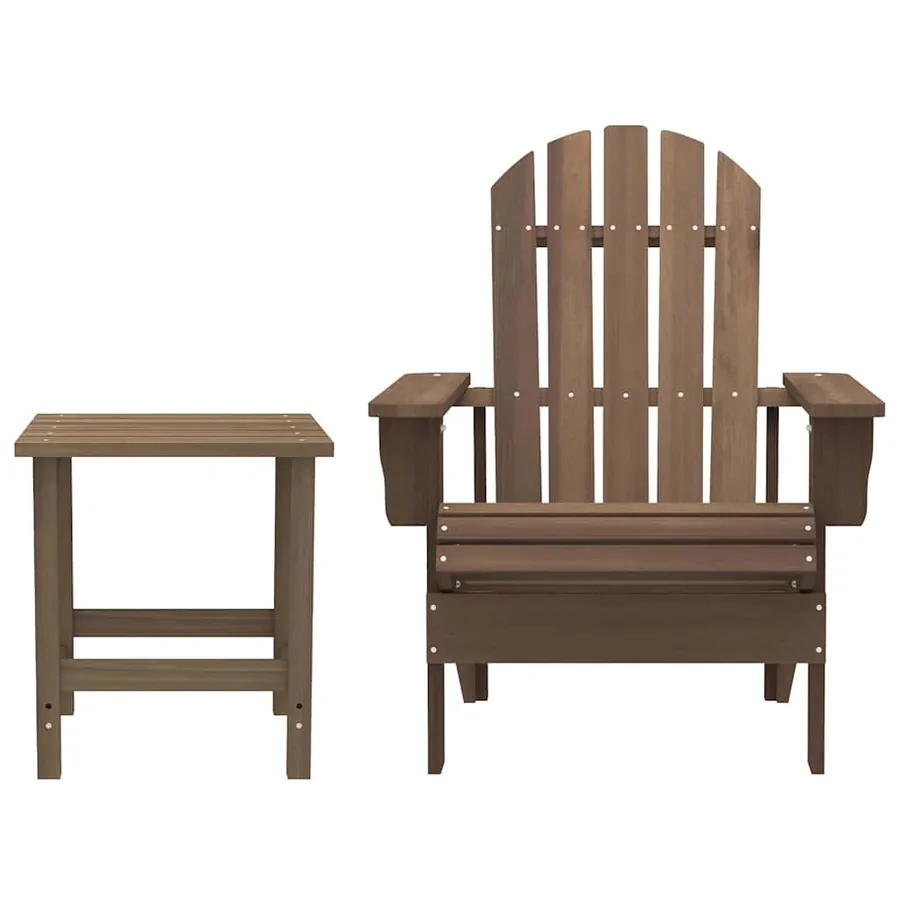 Chaise de jardin Adirondack avec table Bois de sapin Marron - 2
