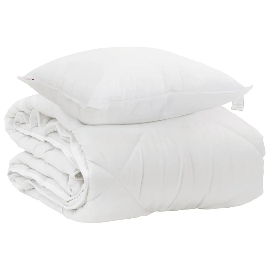 Duvet toutes saisons avec oreiller 2 pcs Blanc Microfibre - 2