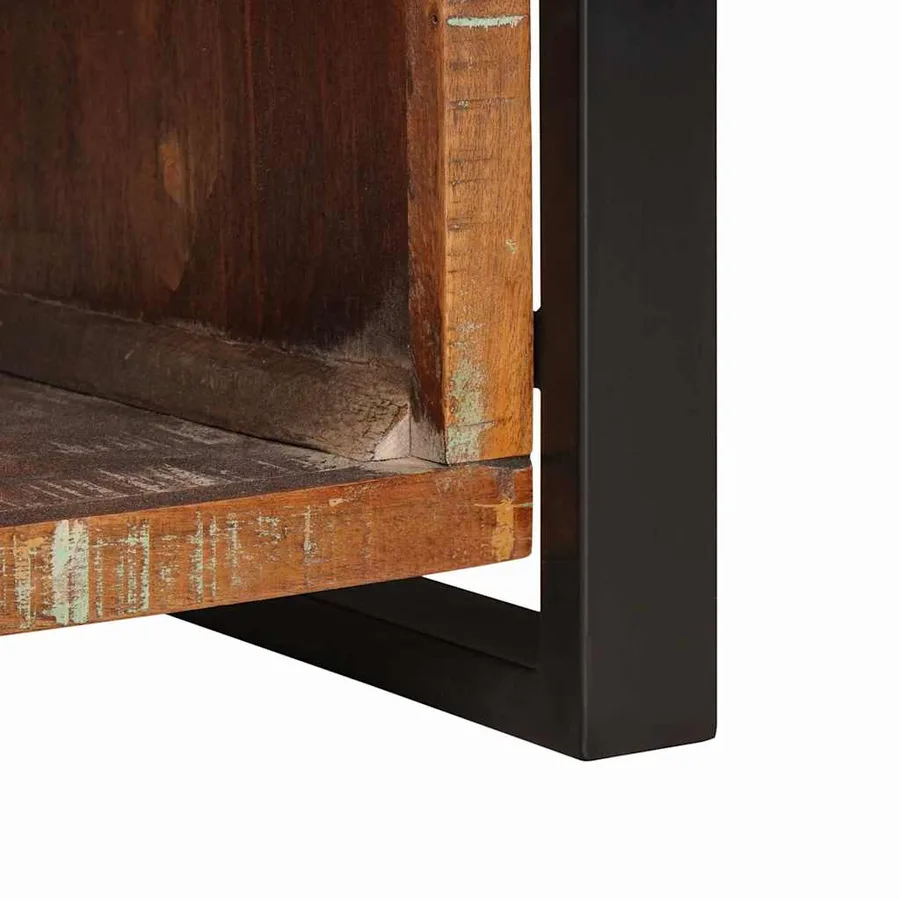 Banc de rangement Multicolore Bois massif de récupération - 10