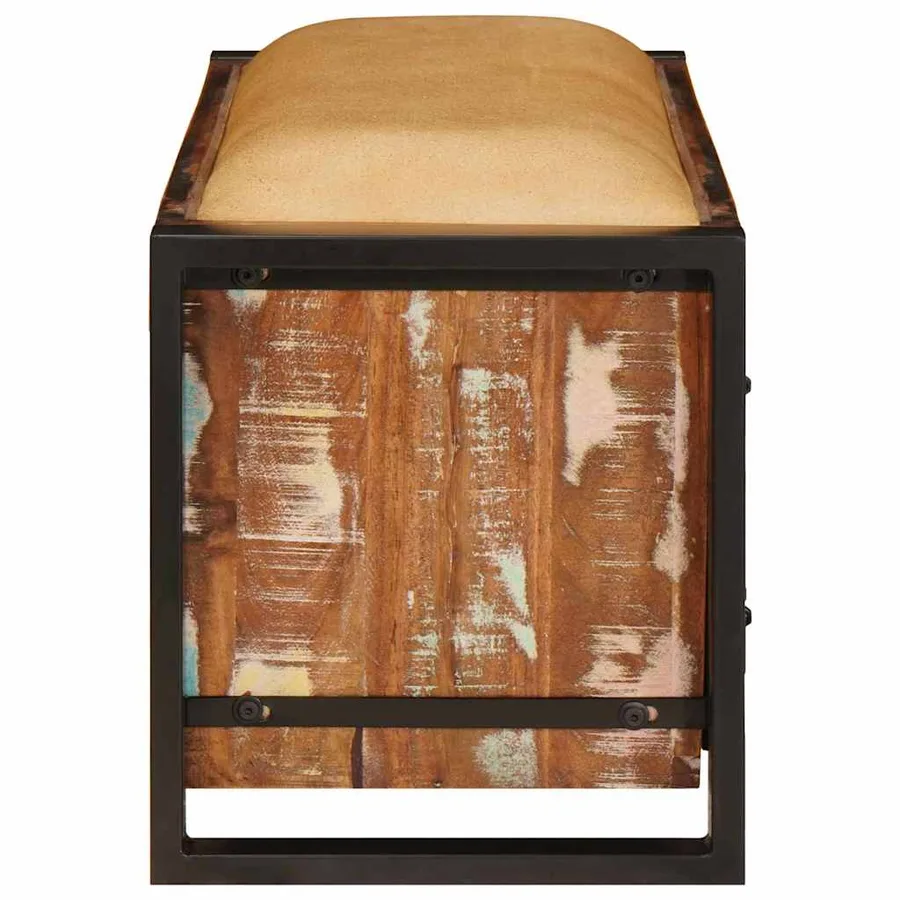 Banc de rangement Multicolore Bois massif de récupération - 6
