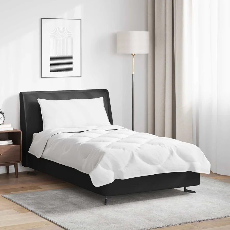 Ensemble de Duvet avec oreiller 2 pcs Blanc Microfibre