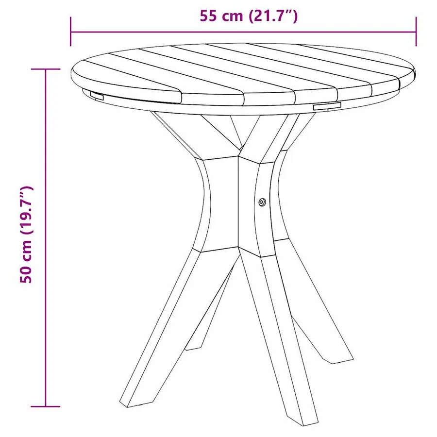 Table d'appoint Marron 55 x 55 x 51 cm Bois de teck massif - 8