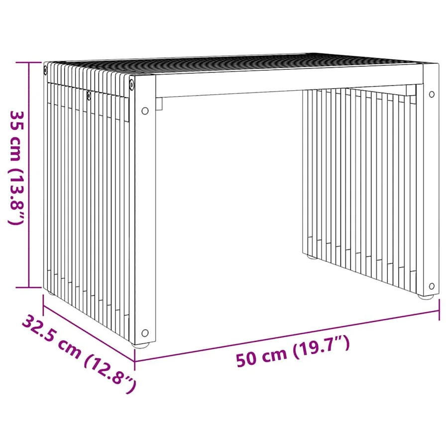 Table d'appoint de jardin Marron 50 x 32,5 x 35 cm - 8