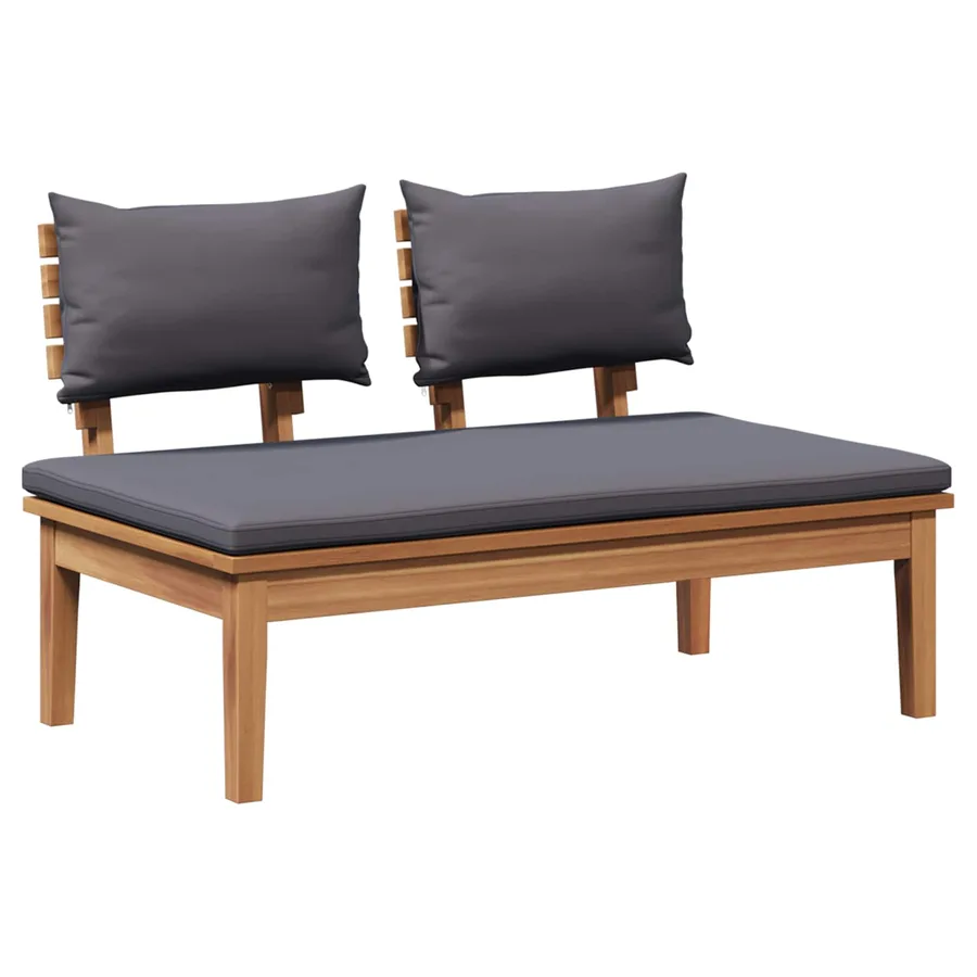 Ensemble banc et table de jardin 2 pcs Gris et marron - 5