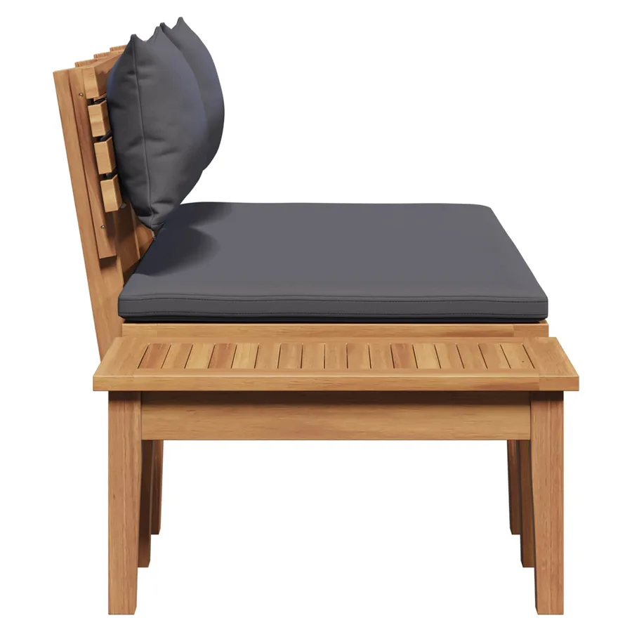 Ensemble banc et table de jardin 2 pcs Gris et marron - 9