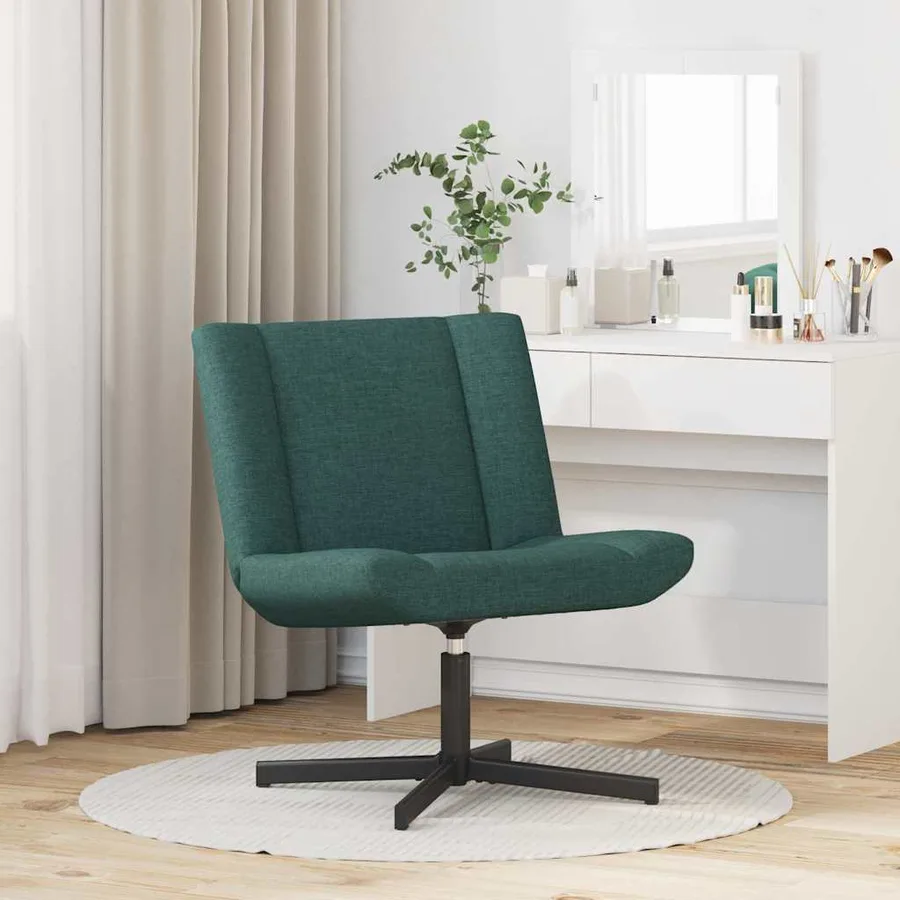 Chaise pivotante Vert foncé 63 x 75 x 76 cm tissu - 3