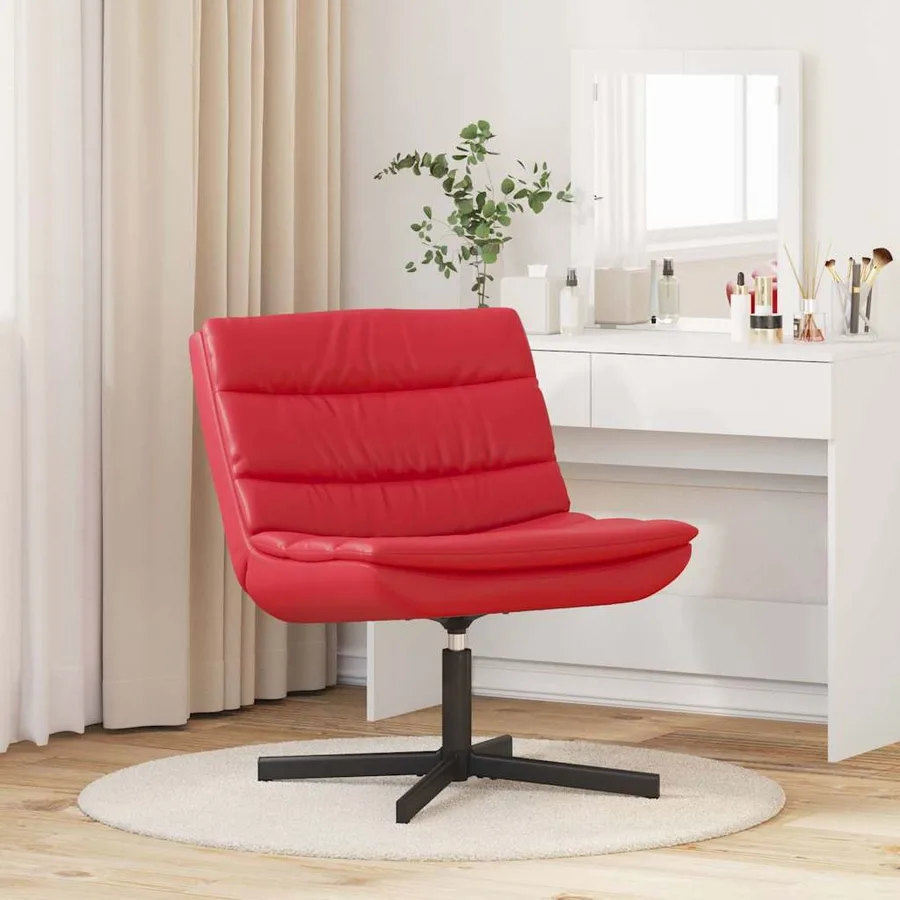 Chaise pivotante Rouge 63 x 75 x 76 cm Simili cuir - 3