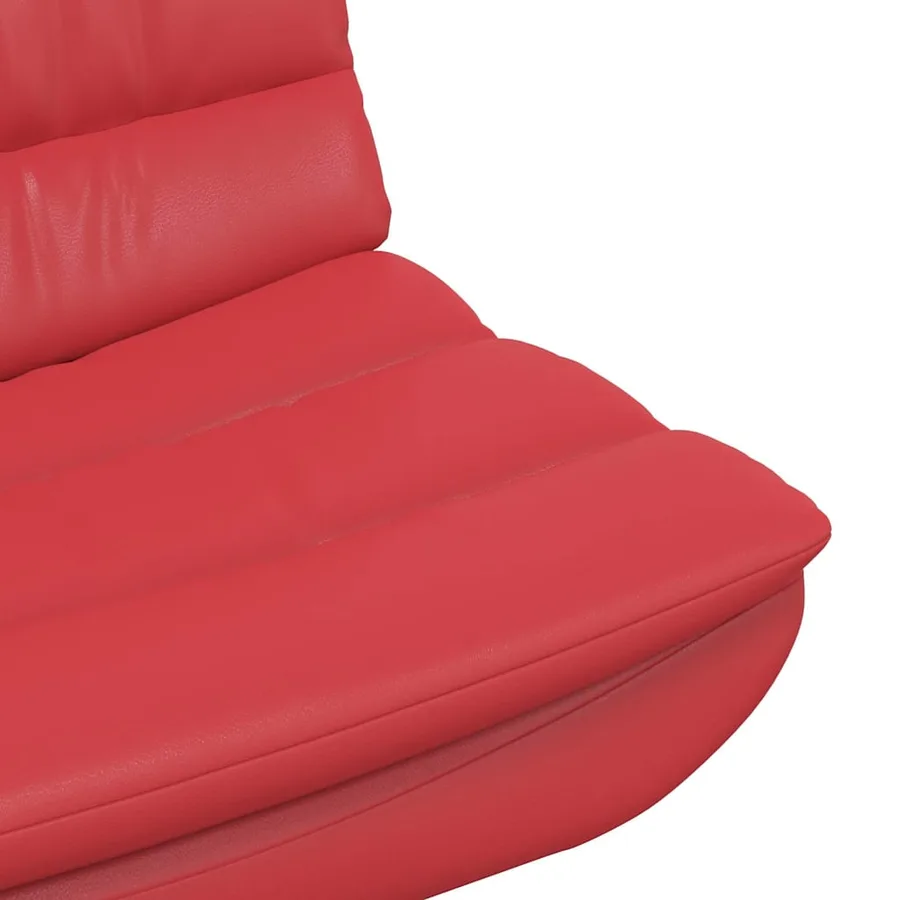 Chaise pivotante Rouge 63 x 75 x 76 cm Simili cuir - 7