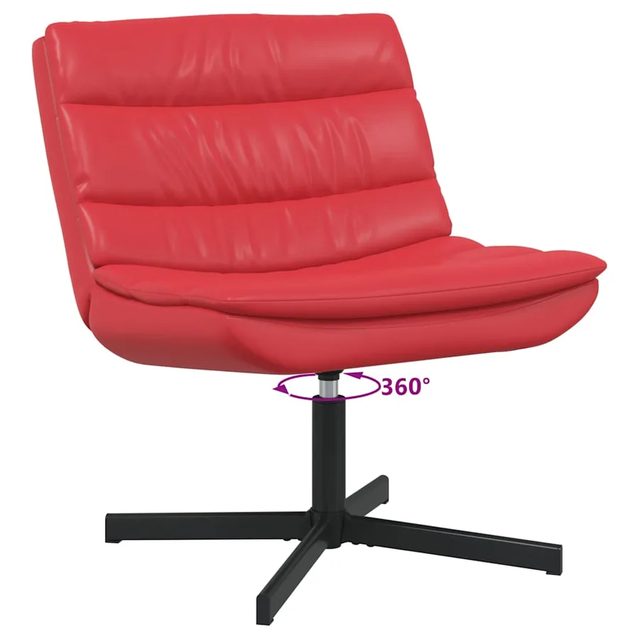 Chaise pivotante Rouge 63 x 75 x 76 cm Simili cuir - 9