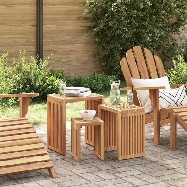Table d'appoint de jardin 3 pcs Marron 33 x 44,5 x 51 cm