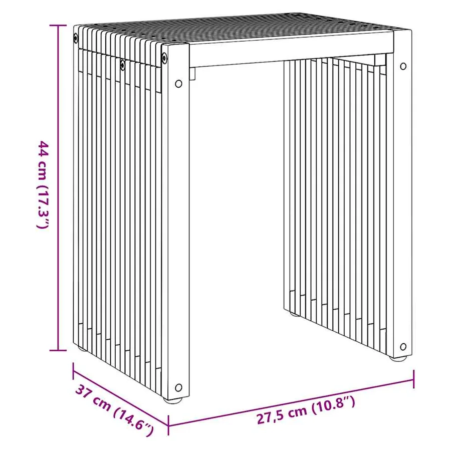 Table d'appoint de jardin 3 pcs Marron 33 x 44,5 x 51 cm - 10