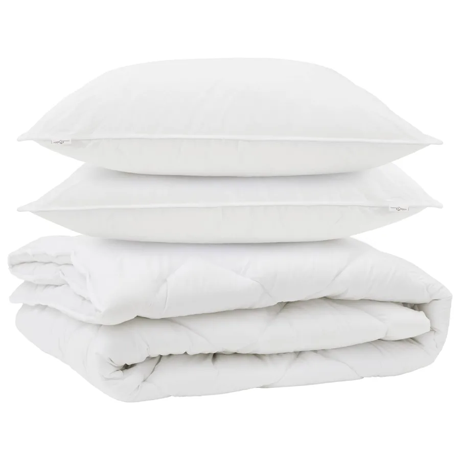 Duvet toutes saisons avec oreiller 3 pcs Blanc Microfibre - 2