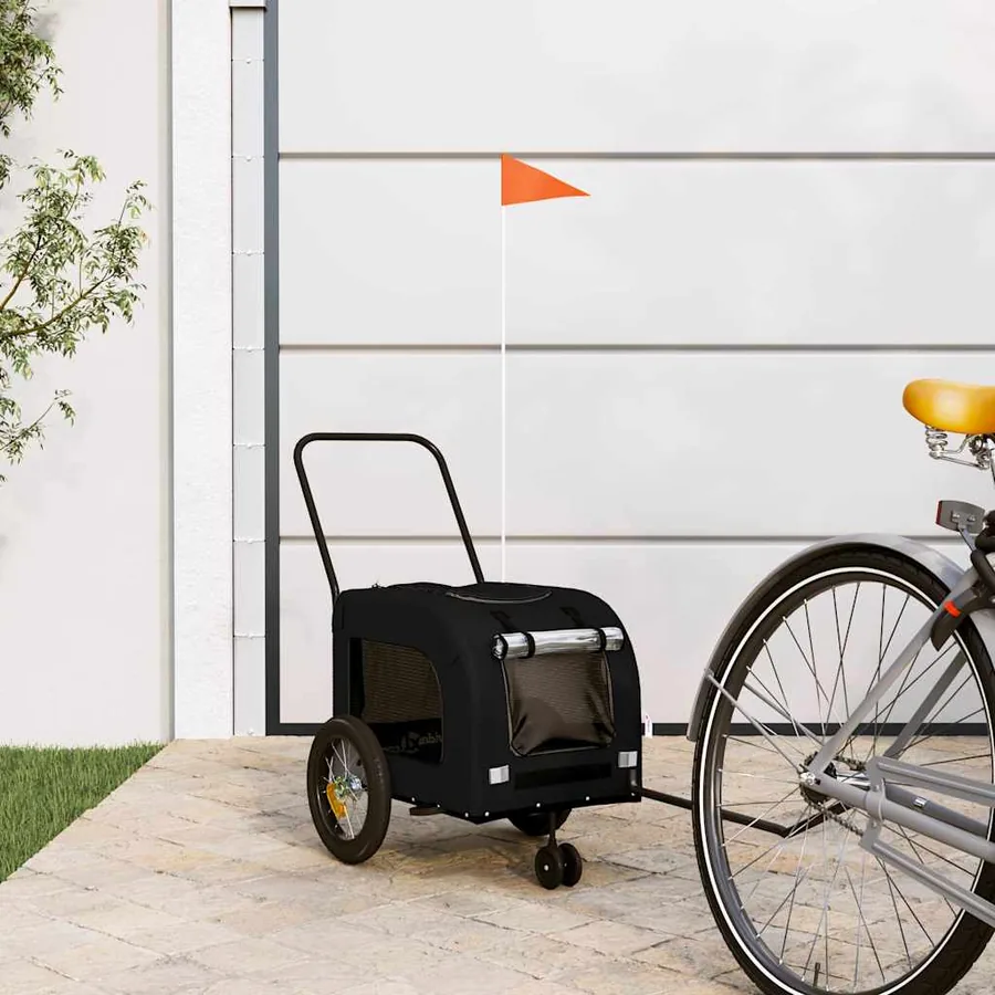 Remorque de vélo pour animaux Noir 125 x 53 x 54 cm