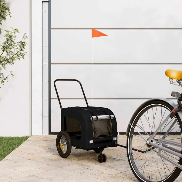 Remorque de vélo pour animaux Noir 125 x 53 x 54 cm