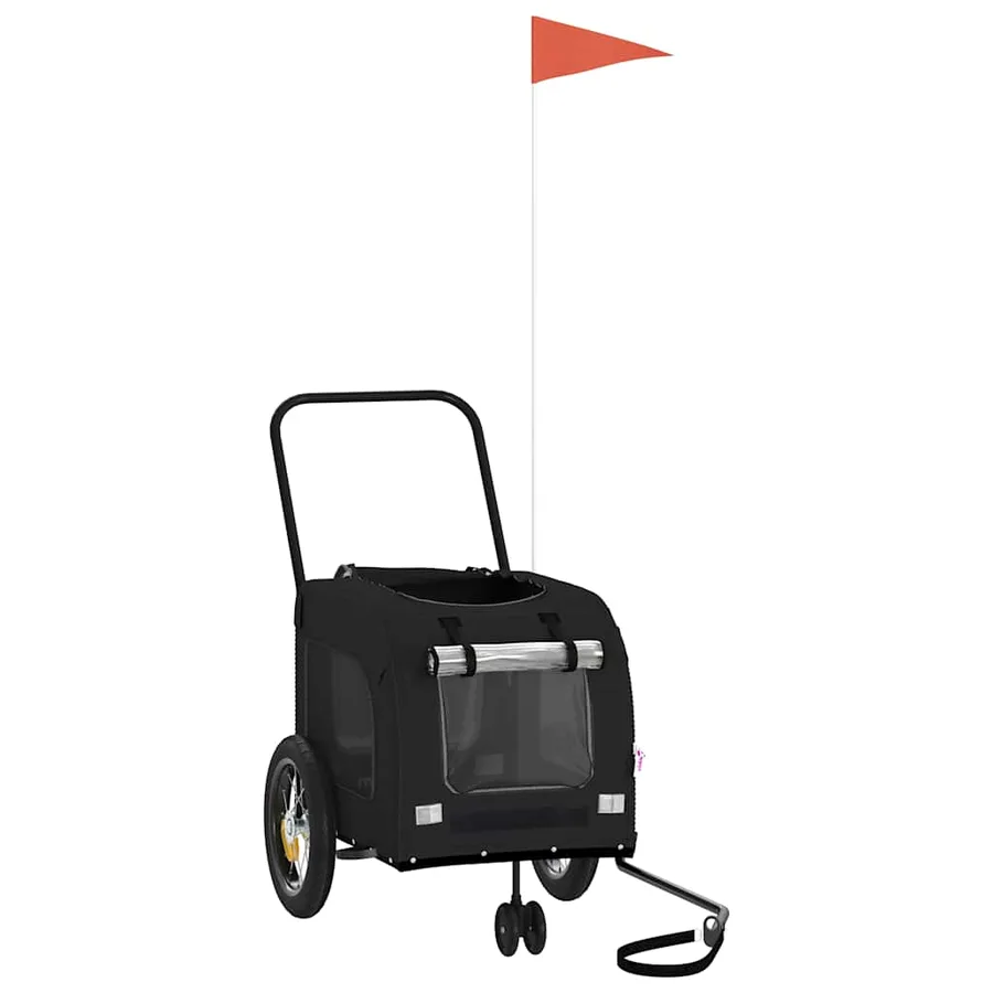 Remorque de vélo pour animaux Noir 125 x 53 x 54 cm - 11