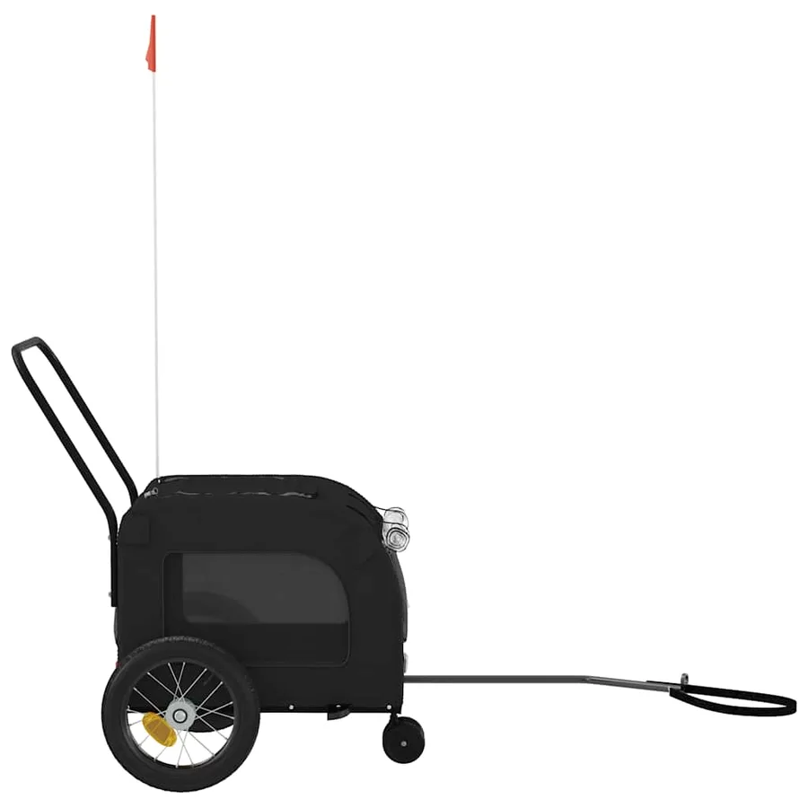 Remorque de vélo pour animaux Noir 125 x 53 x 54 cm - 4