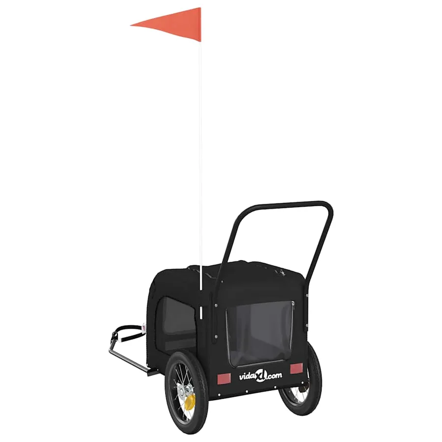 Remorque de vélo pour animaux Noir 125 x 53 x 54 cm - 5