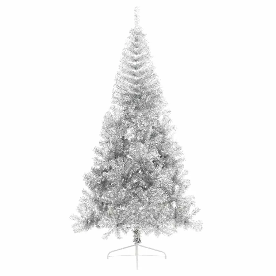 Sapin de Noël artificiel pré-éclairé Argent 210 cm PET - 4