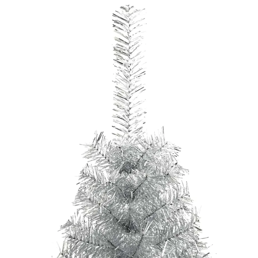 Sapin de Noël artificiel pré-éclairé Argent 210 cm PET - 7