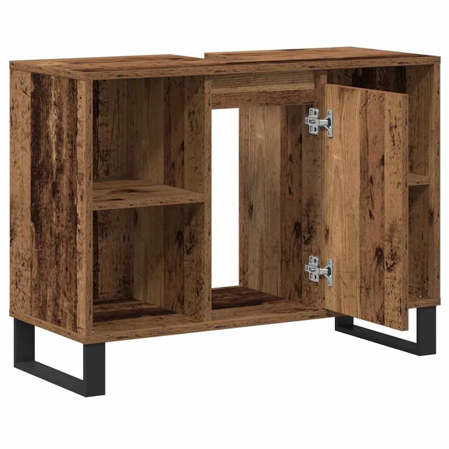 Cabinet de salle de bain avec porte Bois Ancien 80 x 33 x 60 cm - 5