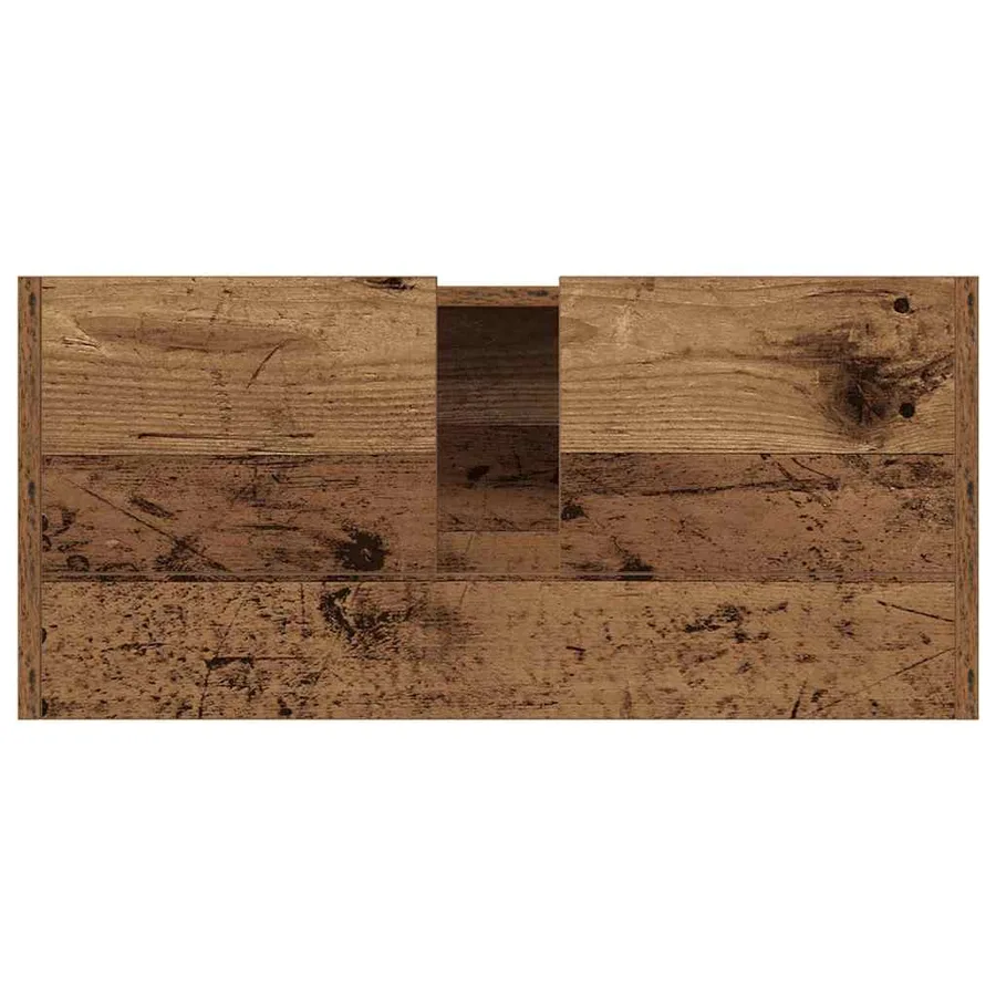 Cabinet de salle de bain avec porte Bois Ancien 80 x 33 x 60 cm - 9