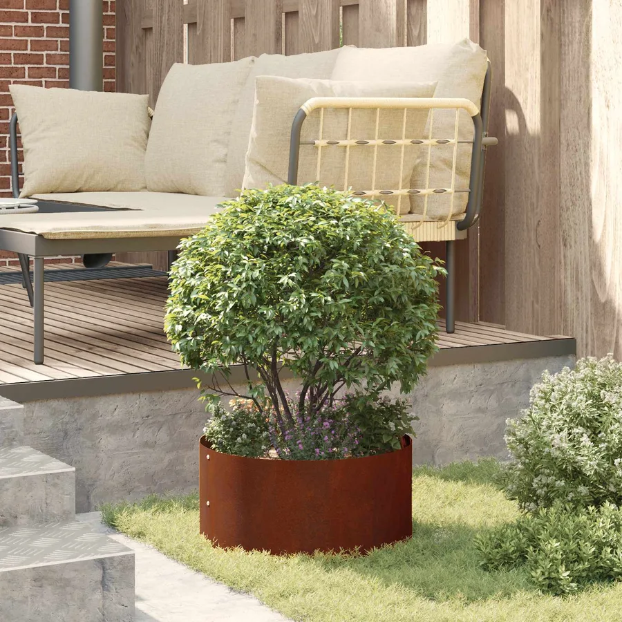 Anneau de jardinière 5 pc Rouillé 40 x 40 x 20 cm Acier patiné - 4