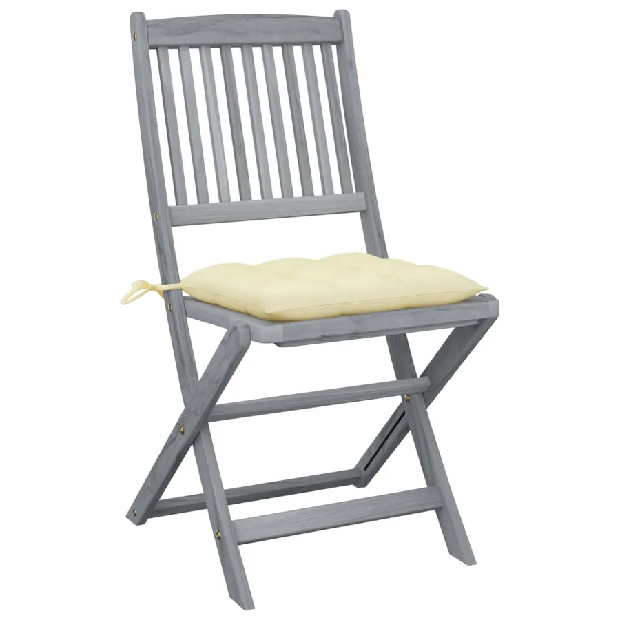 Chaises pliables d'extérieur lot de 6 et coussins Bois d'acacia - 2