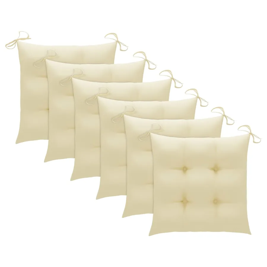 Chaises pliables d'extérieur lot de 6 et coussins Bois d'acacia - 9