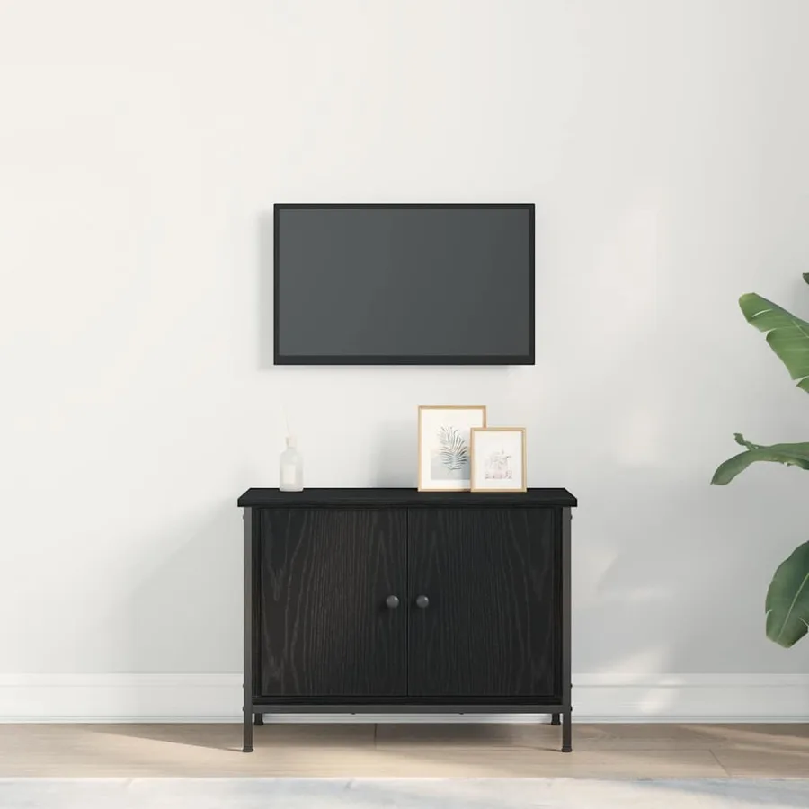 Meuble TV Chêne noir 60 x 35 x 45 cm Bois d'ingénierie - 4