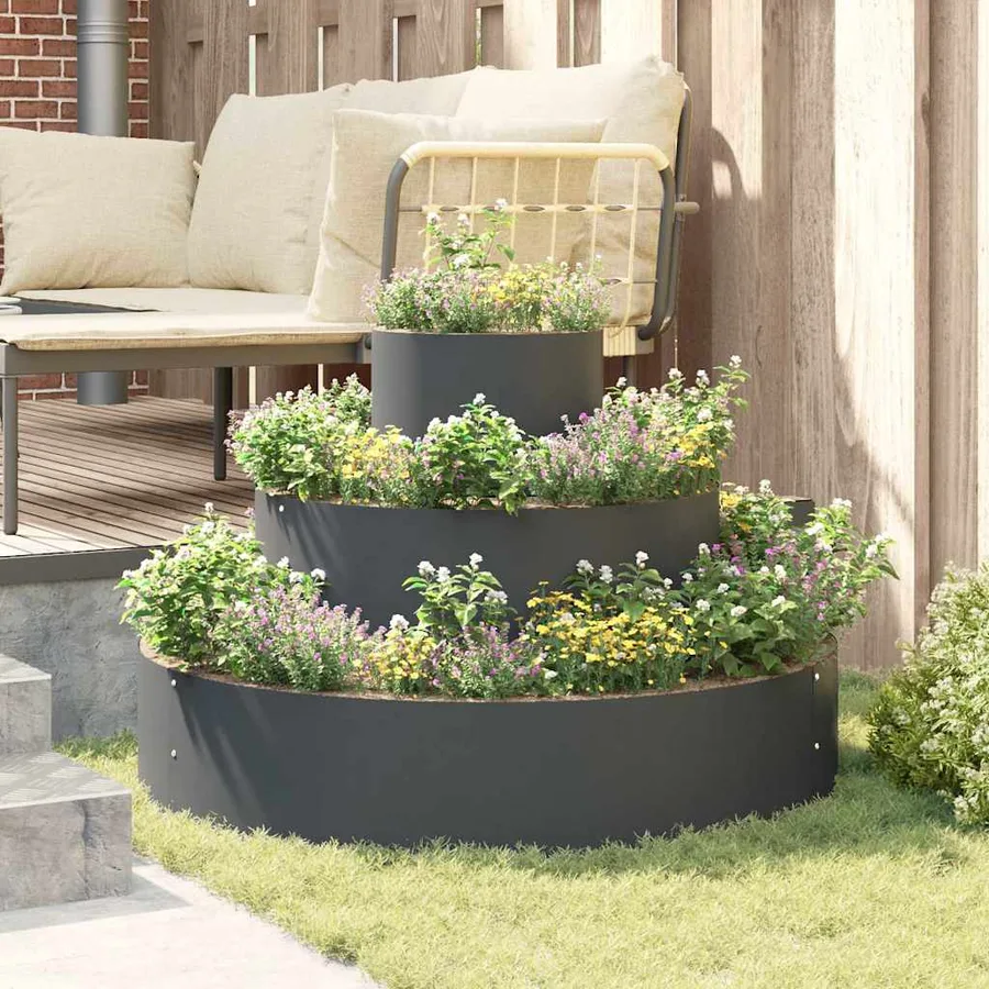 Cache-pot de jardin Anthracite 90 x 90 x 20 cm - 4