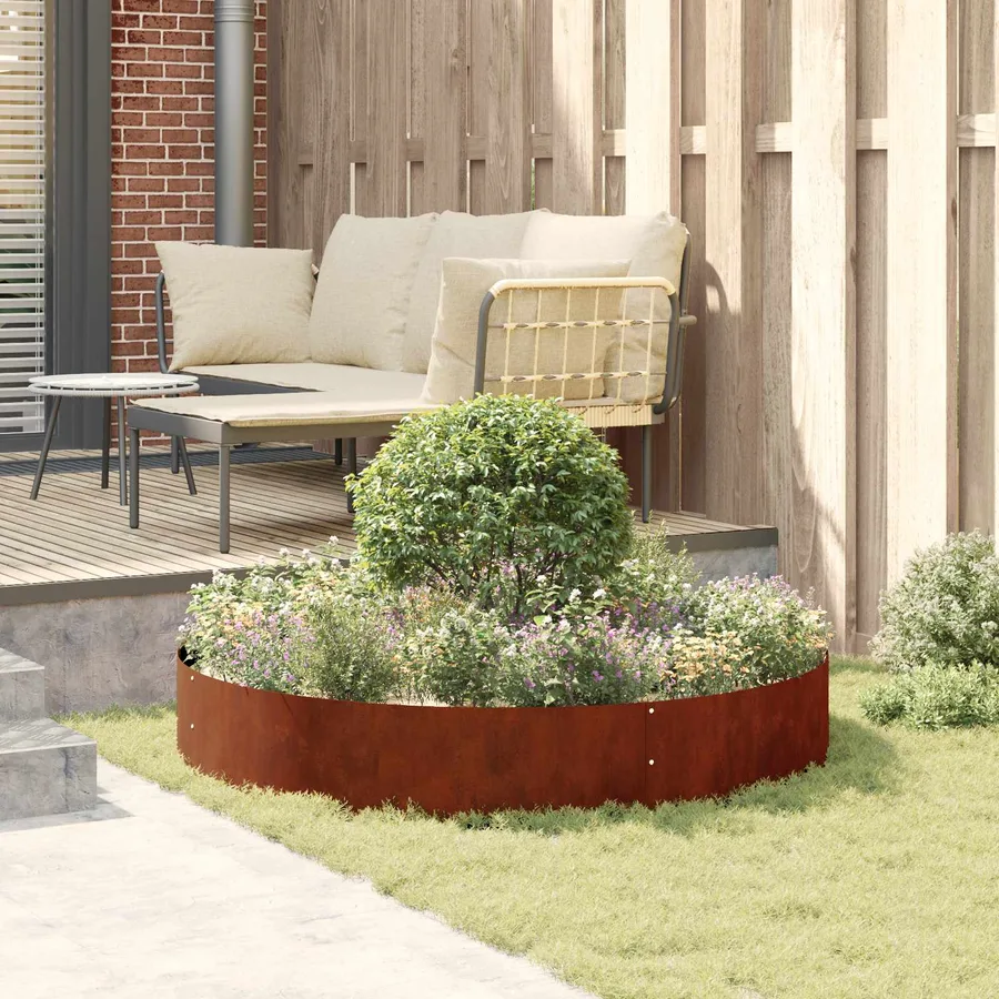 Anneau de jardinière Rouillé 120 x 120 x 20 cm Acier patiné - 4