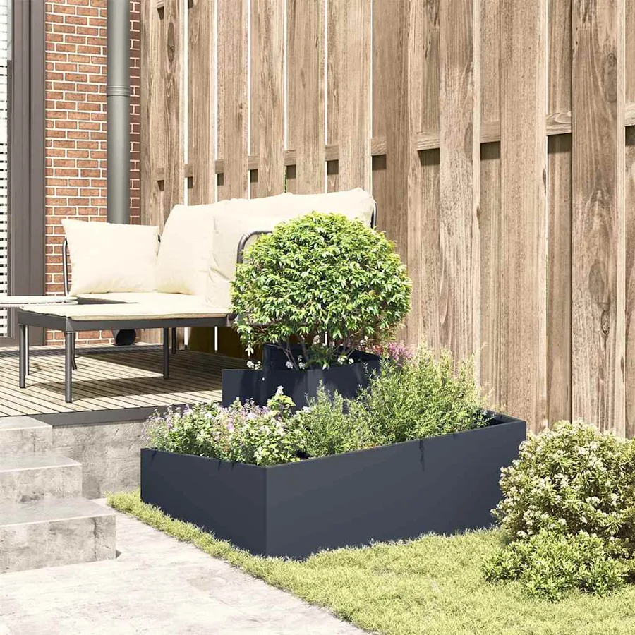 Cache-pot de jardin Anthracite 80 x 80 x 50 cm - 4