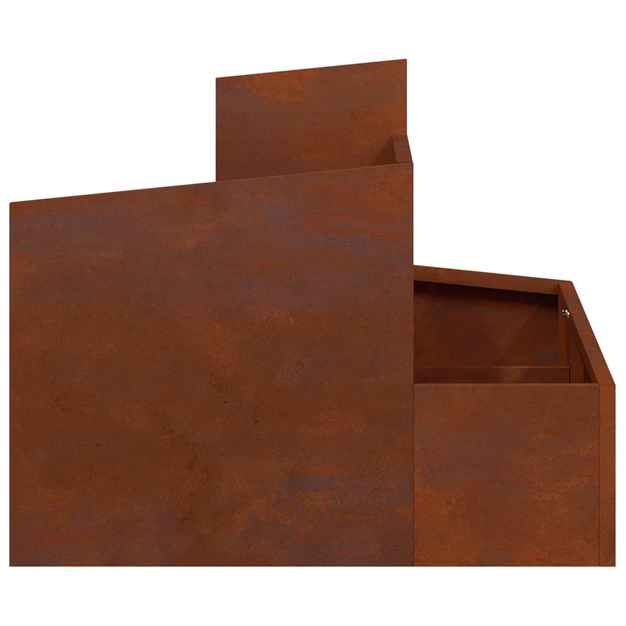 Cache-pot de jardin Rouillé 60 x 60 x 50 cm Acier patiné - 7
