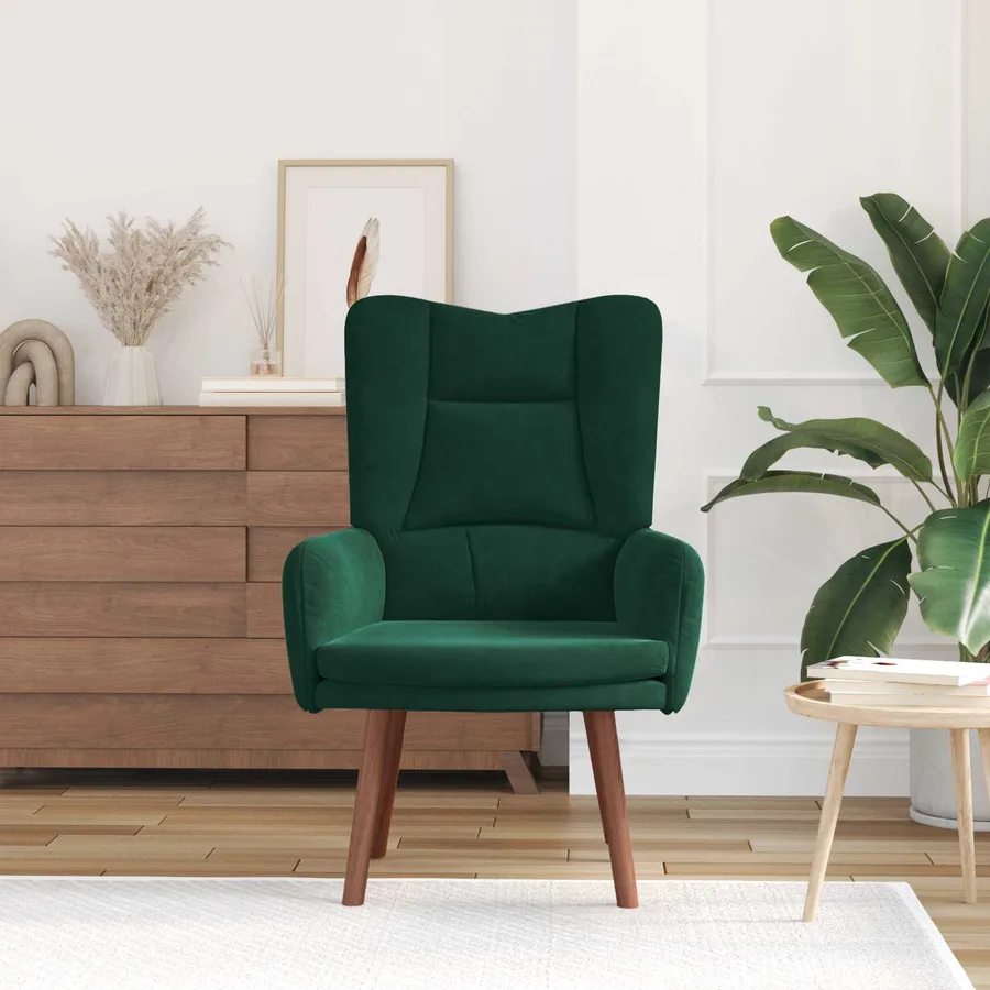 fauteuil Vert foncé 63 x 67 x 94 cm Velours - 3