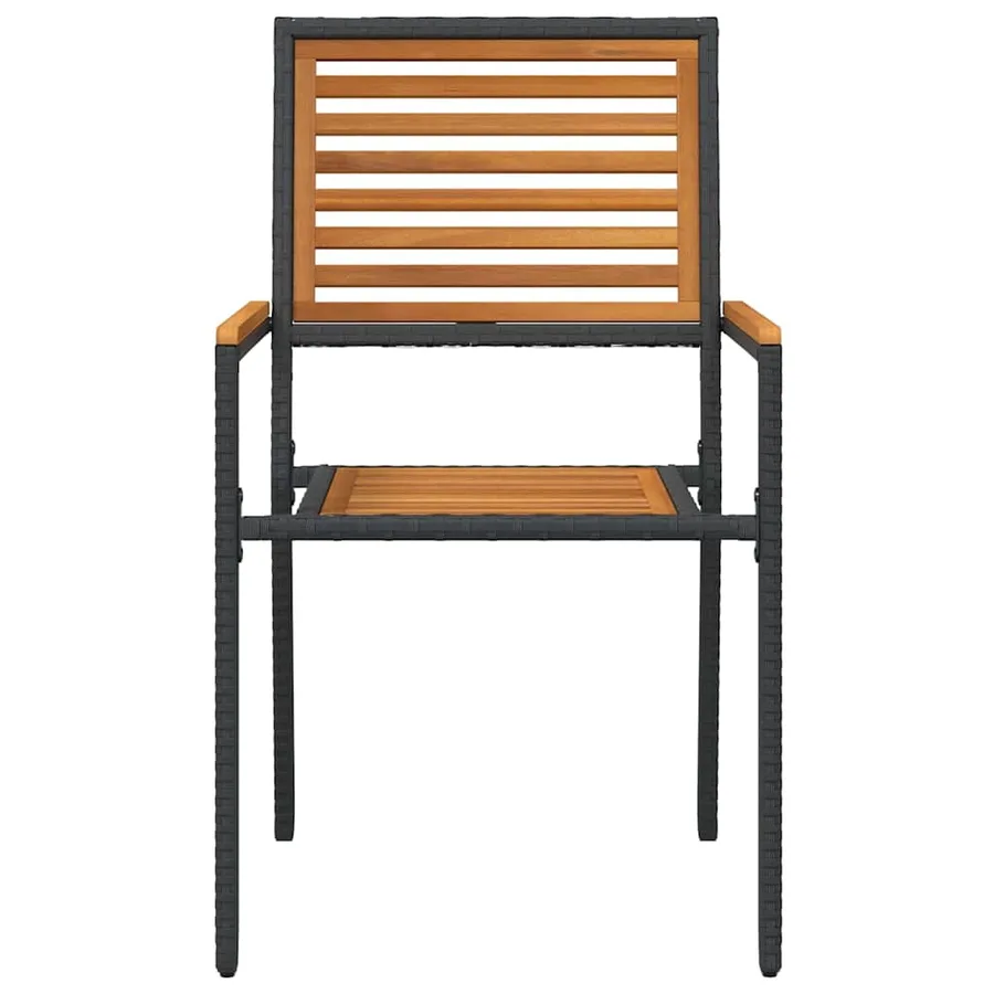 Chaises empilables de jardin 2 pcs Marron et Noir - 5